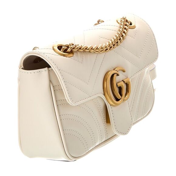 Gucci Gg Marmont Mini Matelasse Leather Shoulder Bag, White - Picture 3 of 5